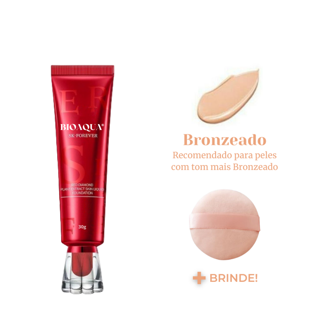 BioAqua Fv Foundantion  - Base a prova d'água e com Proteção Solar (FPS 50) + BRINDE